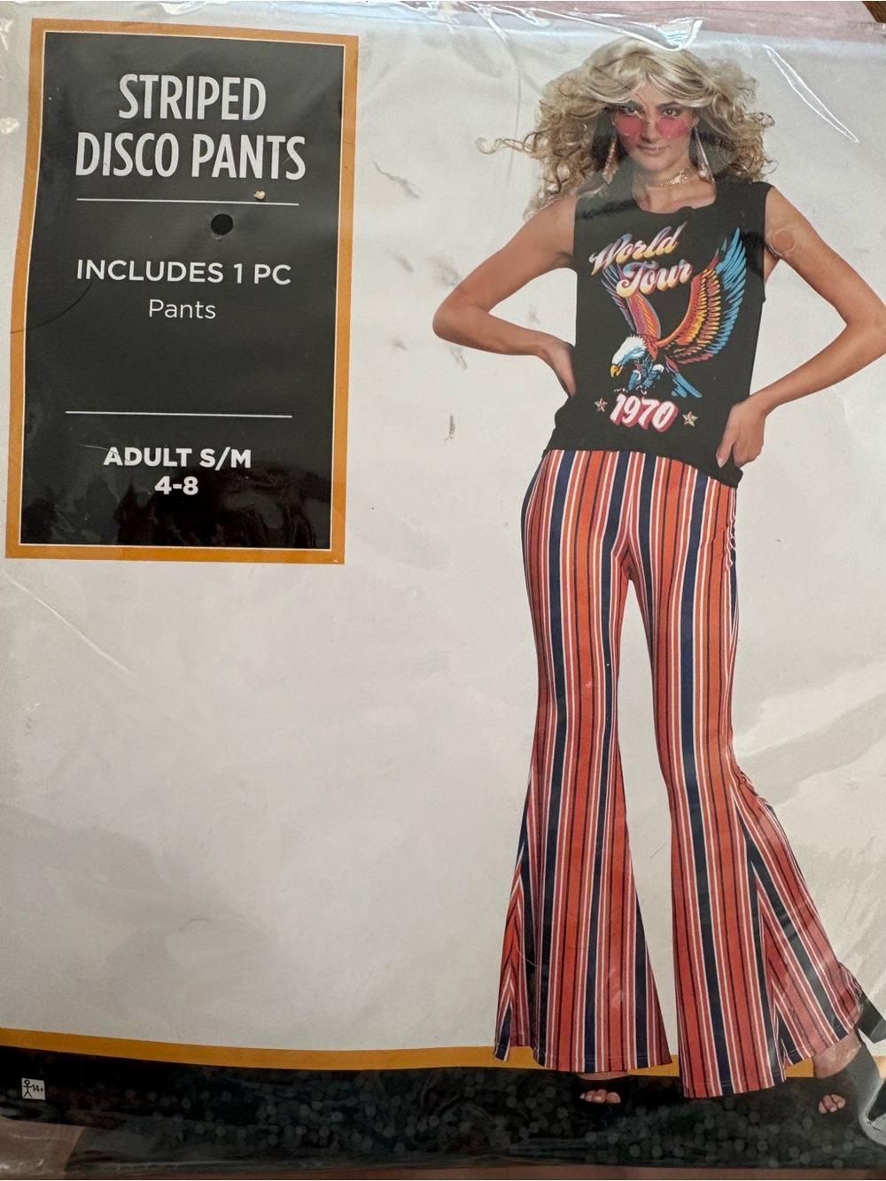 Striped Disco Pants Women’s Small -medium (4-8) Stretchy Halloween